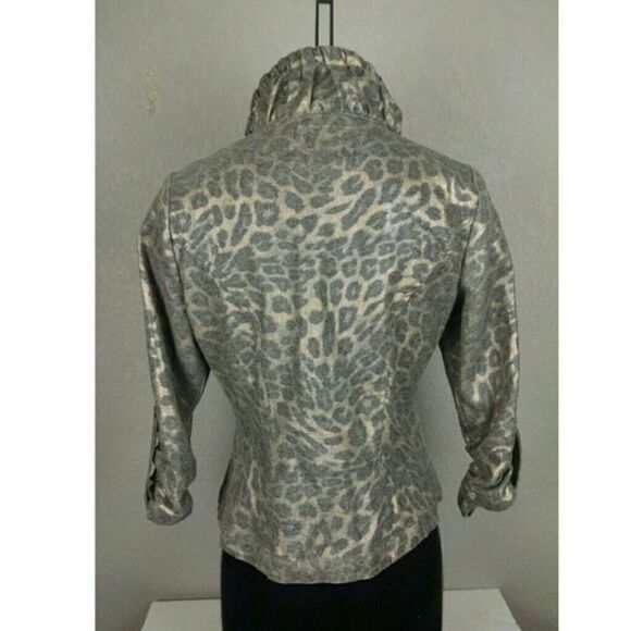 LAL Live a Little Cheetah Print Zip Up Jacket M - Picture 4 of 11